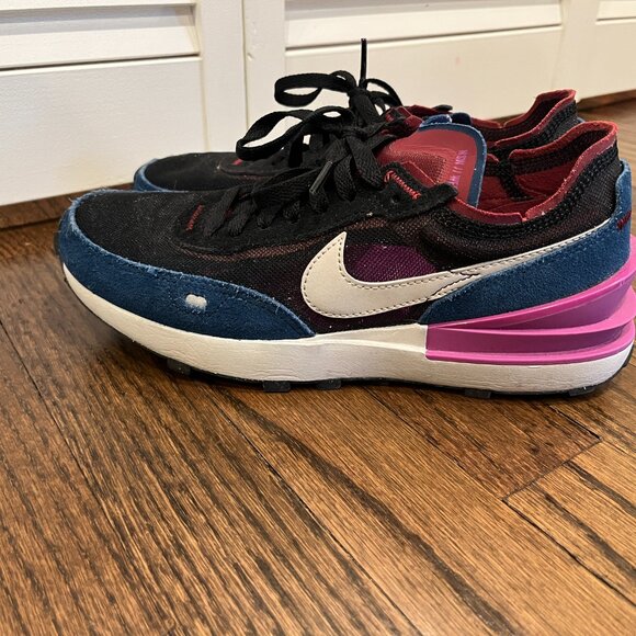 Nike Waffle One women's size 8 black/navy blue/purple sneakers - Picture 2 of 7
